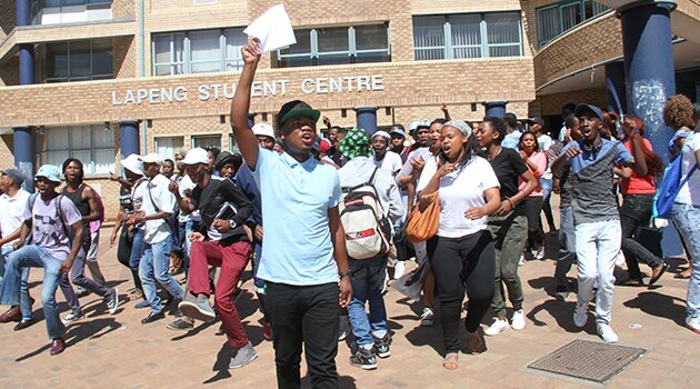 The struggle continues … CUT students moments after agreeing to join protests by university students across the country to demand no-fee education